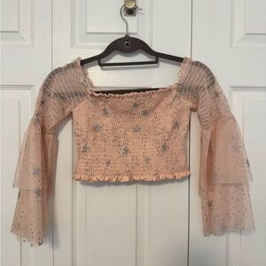 Forever 21 Pink Silver Long Sleeve